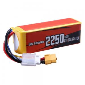 4S Lipo Battery 2250mAh 14.8V 25C with XT60 Plug