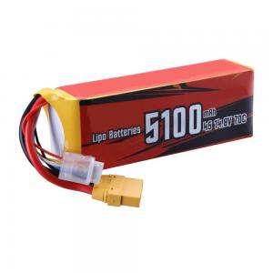 4S Lipo Battery 5100mAh 14.8V 70C with XT90 Plug